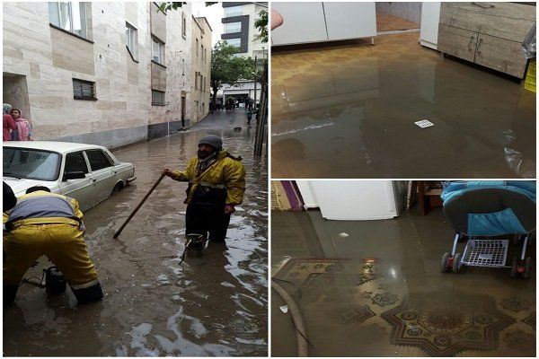 آبگرفتگی ۱۹ واحد مسکونی در قائمشهر