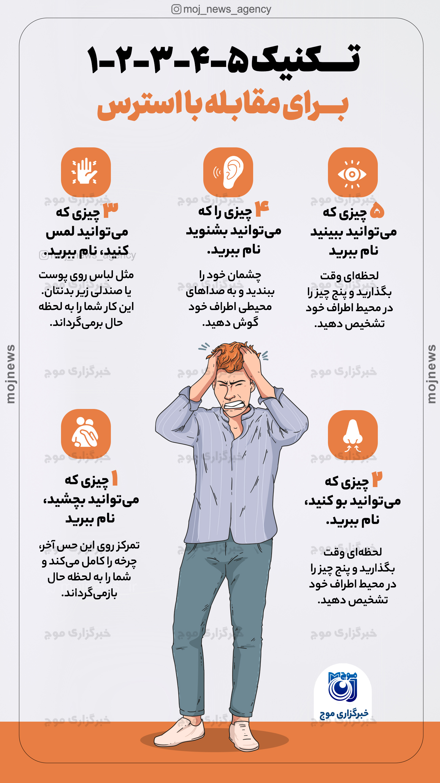 تکنیک ۵-۴-۳-۲-۱ برای مقابله با استرس موج