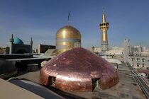 اجرای عملیات مقاوم‌سازی نمای گنبد الله‌وردی‌خان در حرم رضوی 