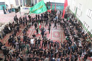 اجتماع عاشورایی عزاداران حسینی در مصلی کیش + فیلم