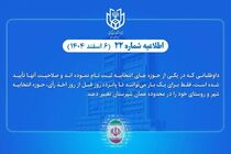 امکان تغییر حوزه انتخابیه داوطلبان انتخابات شوراهای اسلامی شهر و روستا فراهم شد