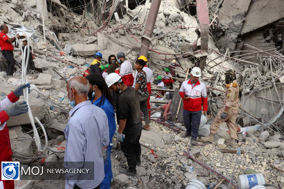 پنجمین روز آواربرداری و امداد رسانی در ساختمان متروپل آبادان