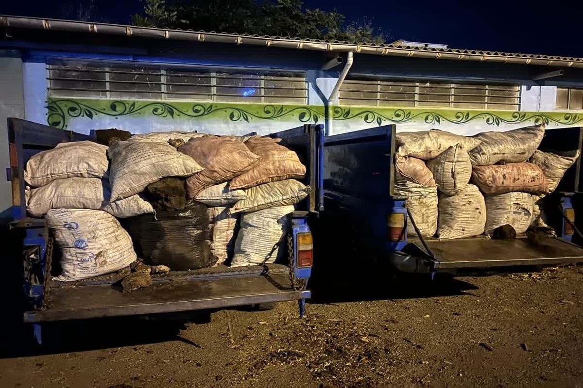 توقیف دو دستگاه نیسان حامل خاک پیت