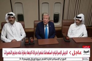 ترامپ در مسیر مالزی با امیر قطر در فرودگاه دوحه دیدار کرد