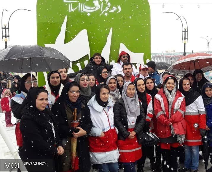 تجدید میثاق مدیران، کارکنان، جوانان و داوطلبان هلال احمر همدان با آرمان های انقلاب