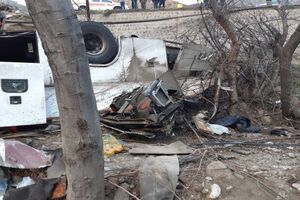 واژگونی اتوبوس در اتوبان کرج-قزوین