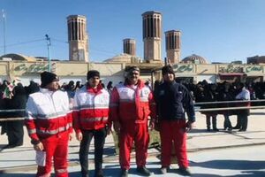 فعالیت 50 تیم امدادی هلال احمر یزد در سفر ریاست جهموری 