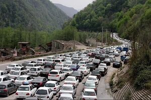 بارش باران در کندوان و ترافیک در آزادراه ‌تهران-پردیس