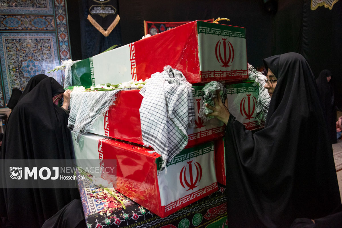 مراسم وداع با پیکرهای مطهر شهدای گمنام دفاع مقدس