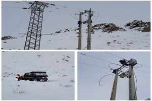 رفع عیب شبکه برق منطقه برفگیر گردنه عسل کشان