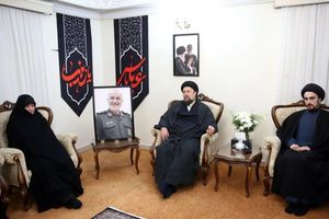 دیدار سیدحسن‌خمینی با خانواده شهید سپهبد حسین سلامی