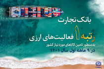 کسب رتبه نخست بانک تجارت در فعالیت‌های ارزی به منظور تامین کالاهای اساسی کشور