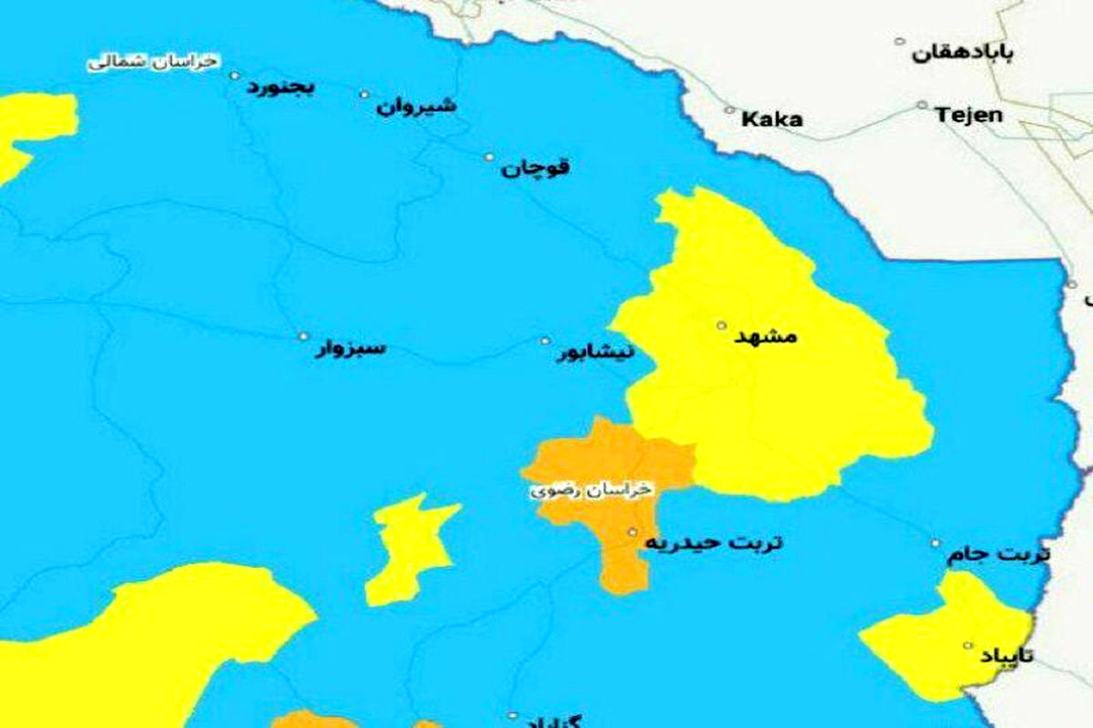 شهرستان مشهد زرد کرونایی شد