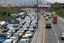ترافیک سنگین در آزادراه کرج - تهران