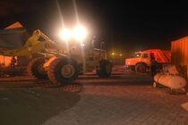 بسیج امکانات حوزه راهداری و حمل‌ونقل جاده‌‎ای جهت امدادرسانی و اطفای حریق در بندر شهید رجایی