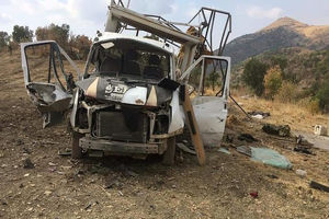 خودروی حامل نظامیان ارتش ترکیه در شرق این کشور هدف قرار گرفت