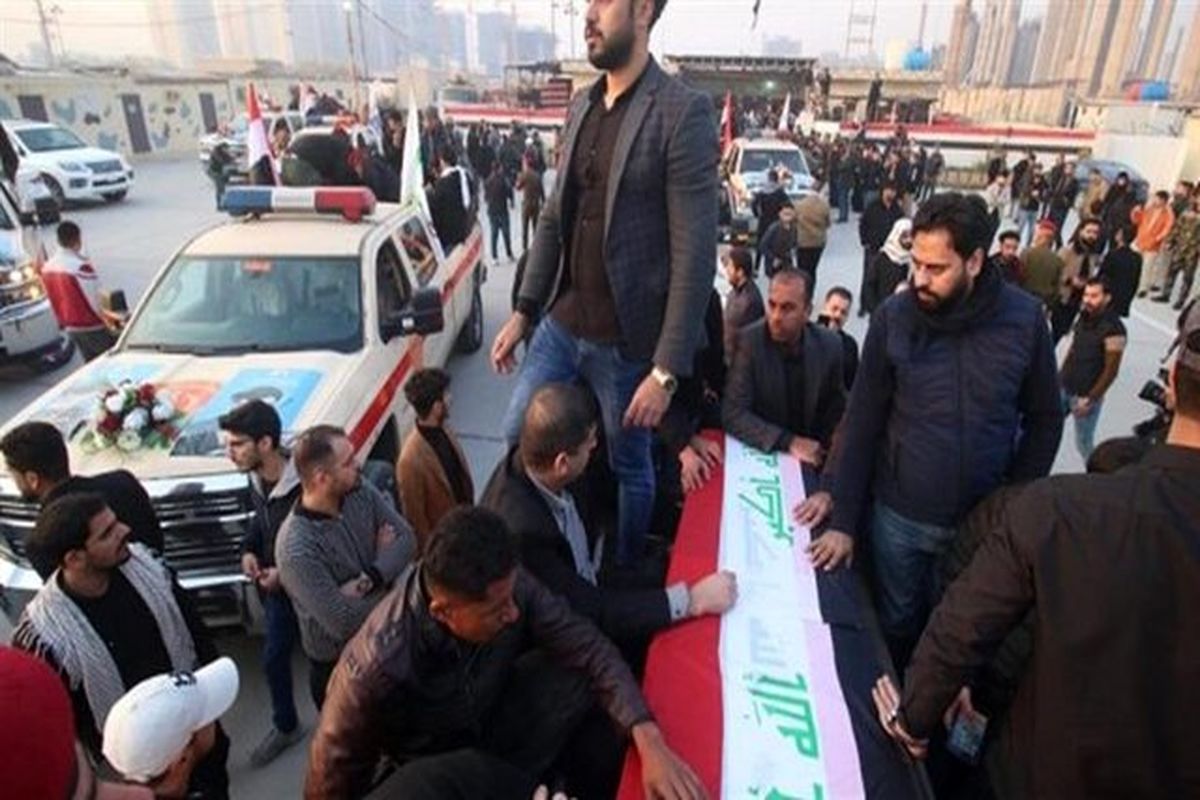 تشییع پیکر شهید سلیمانی و ابومهدی المهندس در کاظمین1