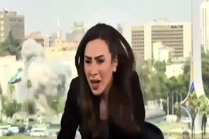 وقوع حمله هوایی به دمشق در میانه برنامه زنده تلویزیونی + فیلم