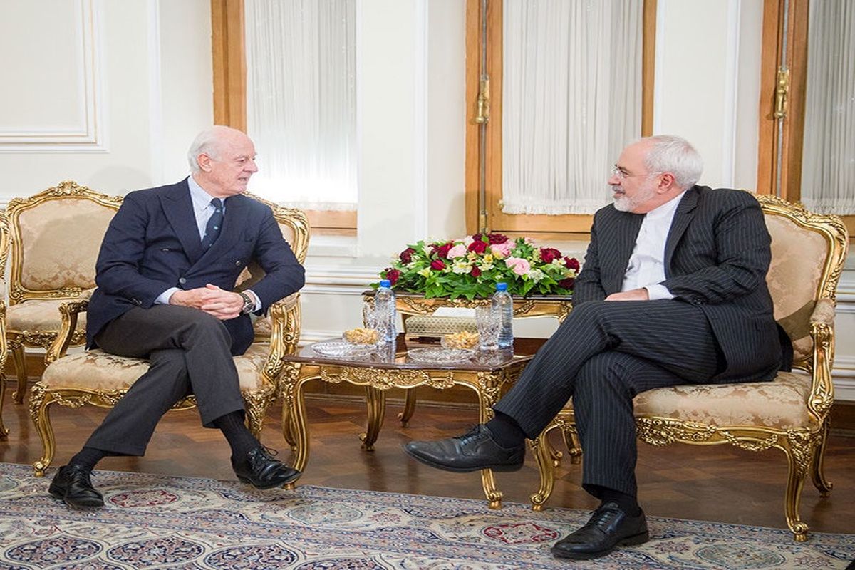 دیدار ظریف و نماینده سازمان ملل در امور سوریه