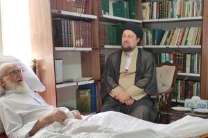 سیدحسن خمینی از آیت الله العظمی نوری همدانی عیادت کرد