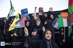 تجمع مردم تهران در واکنش به جنایت رژیم صهیونیستی 