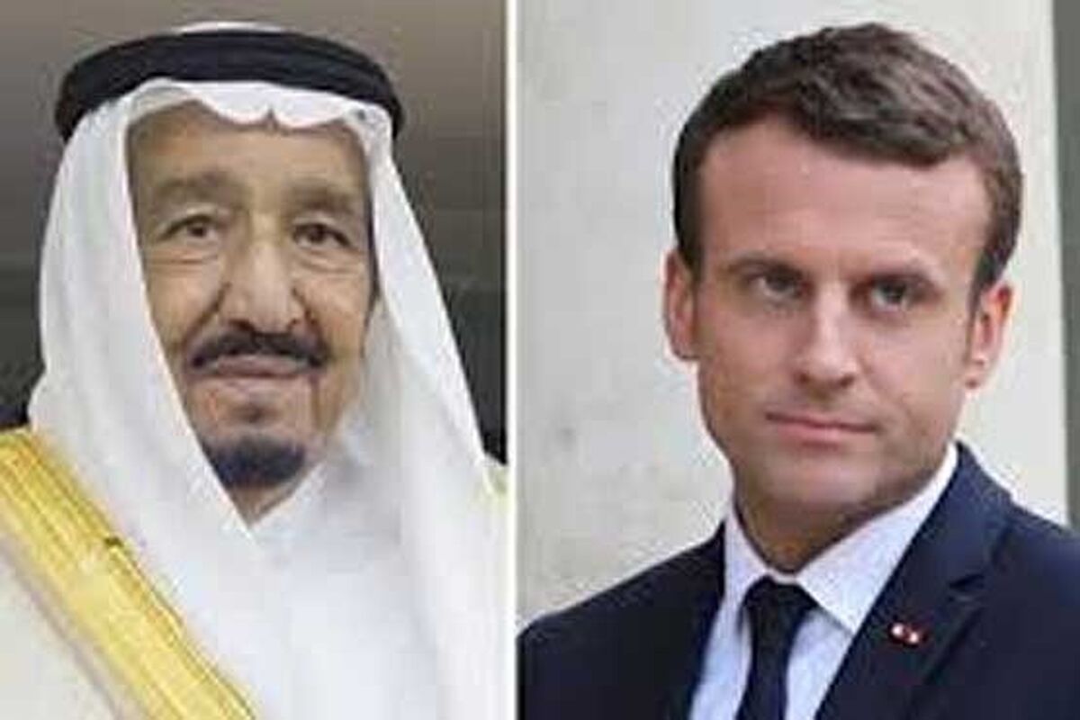 مکرون با ملک سلمان