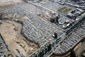 تصاویر هوایی از وضعیت پایانه مسافربری مهران + فیلم