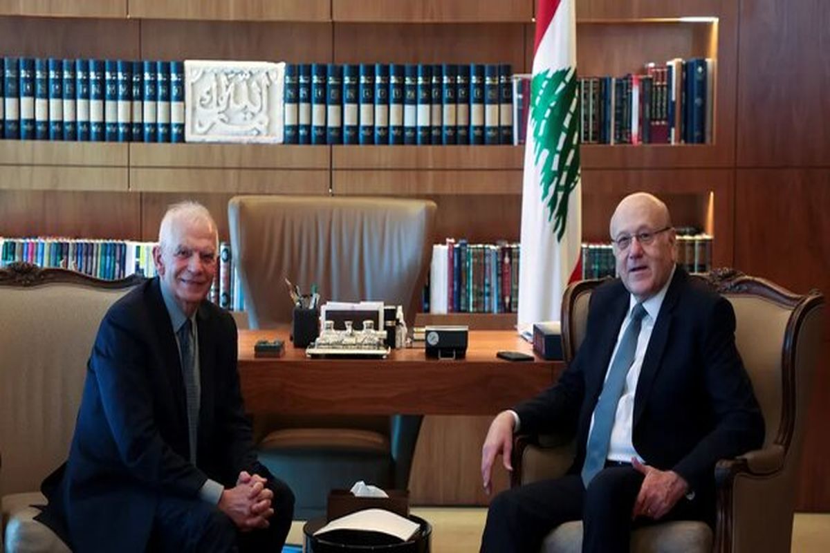 نجیب میقاتی، نخست‌وزیر لبنان در دیدار با جوزپ بورل
