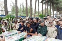 پیکر شهدای حمله تروریستی به مرزبانی در زاهدان تشییع شد