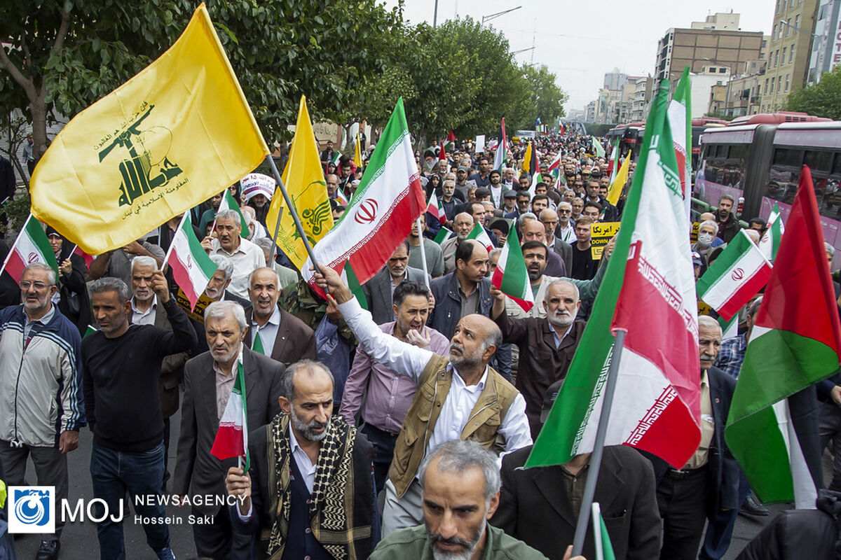 راهپیمایی مردم تهران در محکومیت جنایات رژیم صهیونیستی