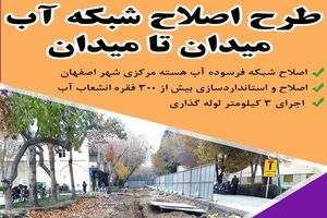 اجرای طرح اصلاح شبکه آب میدان تا میدان 