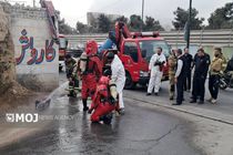 نشت گاز آمونیاک در یک کارخانه در بزرگراه بعثت مهار شد + تصاویر