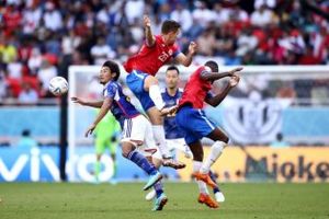 تصاویر جدید از گل جنجالی ژاپن به تیم ملی فوتبال اسپانیا +عکس