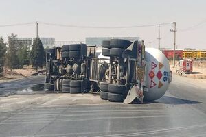 کاهش ۴۵ درصدی واژگونی تانکر حامل مواد سوختی در کردستان