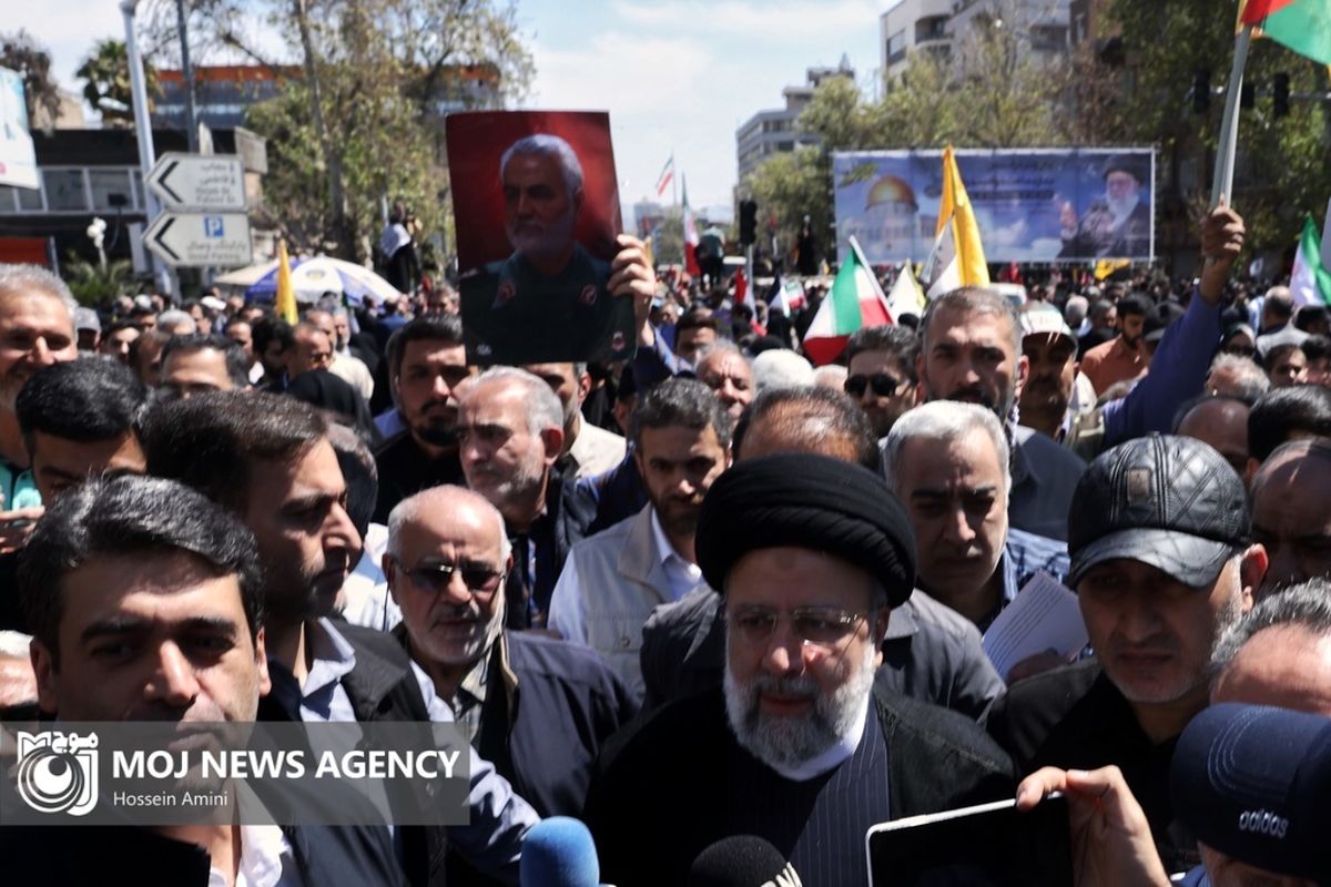 حضور رئیس جمهور در راهپیمایی روزجهانی قدس