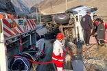 واژگونی کامیون در محور جلفا - خداآفرین