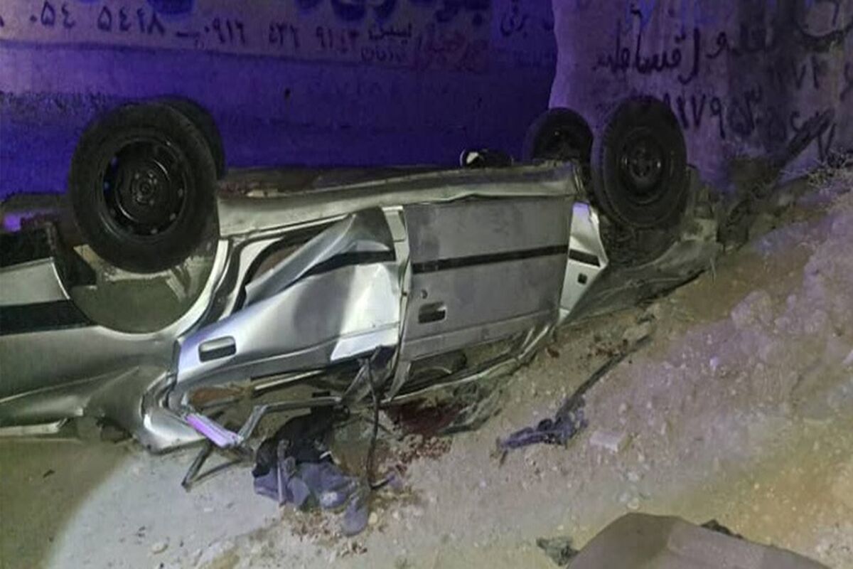 سقوط خودروی پژو ۴۰۵ از پل هرمودر 
