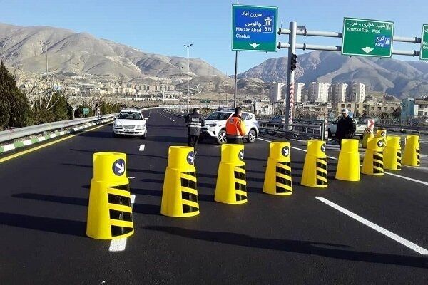 انسداد در محور چالوس تا ساعت ۱۴/باران در محورهای مازندران، البرز، تهران و آذربایجان شرقی