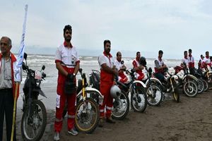 حضور ناجیان غریق موتور سوار در سواحل مازندران