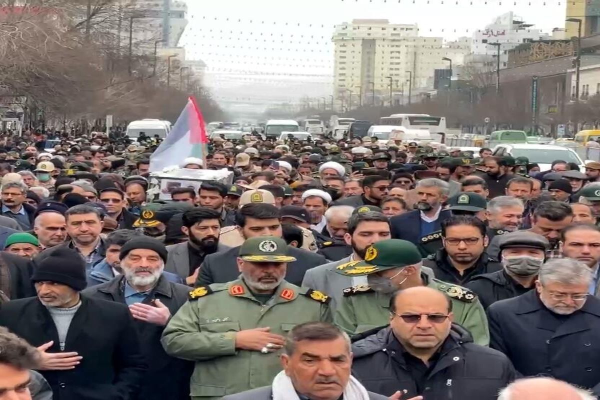 تشییع پیکر همسر شهید برونسی