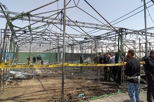 تصاویری از آتش‌سوزی یک موکب در مرز مهران + فیلم