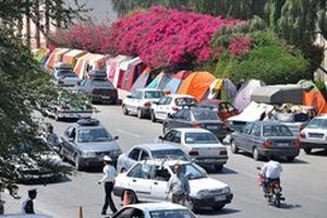 جلوگیری از نصب چادر مهمانان نوروزی در ساحل بندرعباس