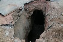 ریزش تونل هواساز قطارشهری در خیابان باقوشخانه