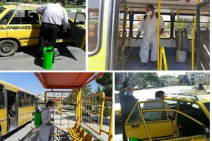 دور جدید ضدعفونی ناوگان حمل‌ونقل عمومی کرمانشاه شروع شد