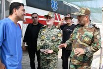 معاون نیروی زمینی ارتش از بیمارستان صحرایی نهاجا در مرز مهران بازدید کرد