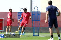 حلقه اتحاد ملی پوشان فوتبال ایران بعد از تمرین امروز +فیلم