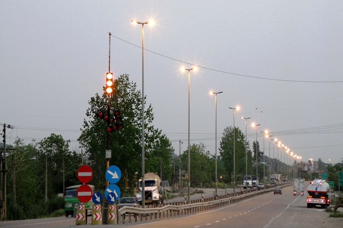روشنایی راههای مازندران + راهداری مازندران