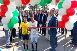 زمین چمن مصنوعی روستای فارفان در شهرستان ورزنه افتتاح شد