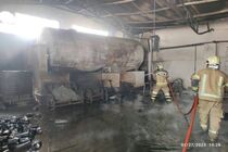 وقوع حریق گسترده در یک کارگاه تولیدی در جنوب تهران