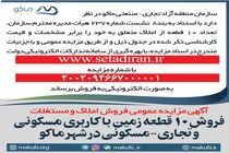 آگهی مزایده »فروش ۱۰ قطعه زمین با کاربری مسکونی و تجاری-مسکونی در شهر ماکو
